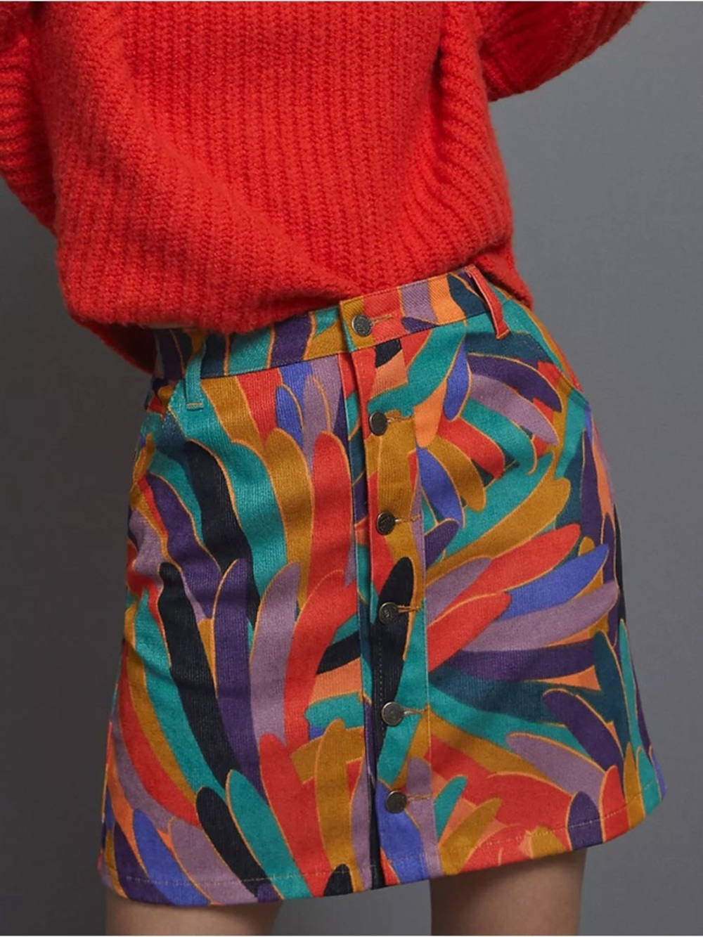Farm Rio Kiki Corduroy Mini Skirt